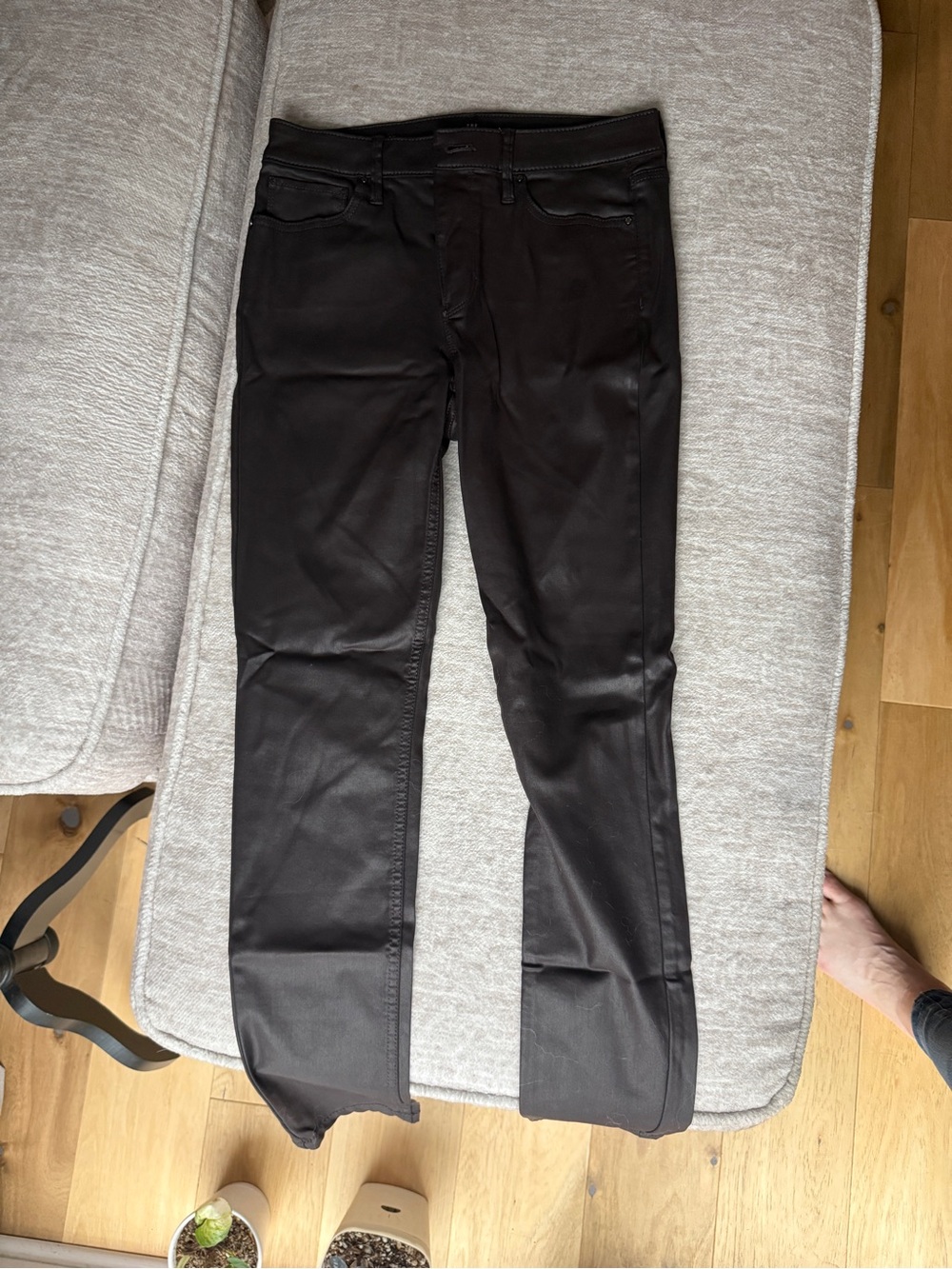 White House Black Market Black Coated Skinny Jeans